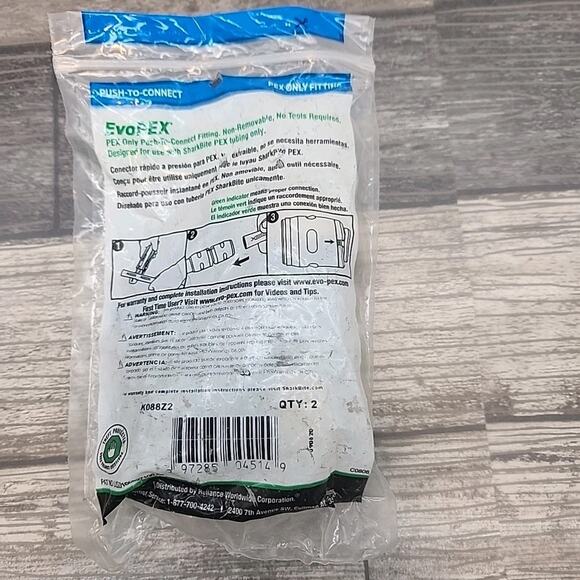 SharkBite EvoPEX Push-to-Connect 3/4" x 3/4" FNPT Coupling 2Packs of 2ct ea[108] - Picture 3 of 13